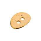 Zamak gold oval fastener button 14x7mm (ID 1.8mm) 24K gold-plated