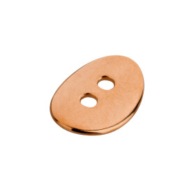 Bottone di chiusura Zamak ovale oro rosa 14x7 mm (ID 1,8 mm) placcato oro rosa 24 carati